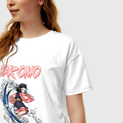 Футболка оверсайз женская Клинок, рассекающий демонов Макомо, цвет: белый — фото 2