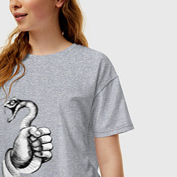 Футболка оверсайз женская Пойманная змея, цвет: меланж — фото 2