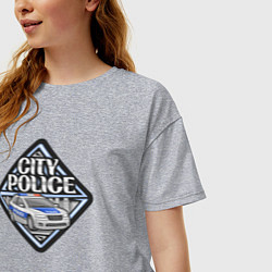 Футболка оверсайз женская City police, цвет: меланж — фото 2
