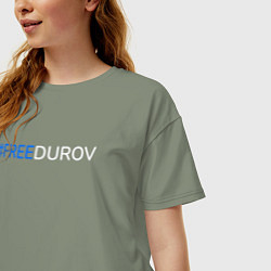 Футболка оверсайз женская FreeDurov - Свободу Дурову, цвет: авокадо — фото 2