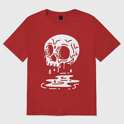 Женская футболка оверсайз Череп плачет