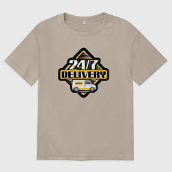 Футболка оверсайз женская Водитель - Доставка круглосуточно, цвет: миндальный