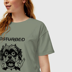 Футболка оверсайз женская Disturbed - rock dog, цвет: авокадо — фото 2