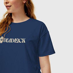 Футболка оверсайз женская Deadlock original logo, цвет: тёмно-синий — фото 2