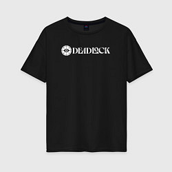 Футболка оверсайз женская Deadlock white logo, цвет: черный