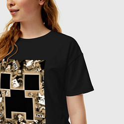 Футболка оверсайз женская Герои Minecraft, цвет: черный — фото 2