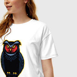 Футболка оверсайз женская Чёрная сова, цвет: белый — фото 2