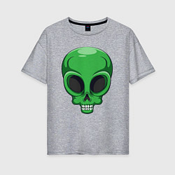 Женская футболка оверсайз Green skeletor