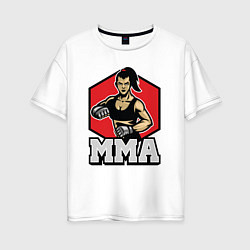 Футболка оверсайз женская MMA girl, цвет: белый