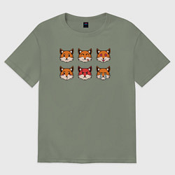 Женская футболка оверсайз Эмоции лисички