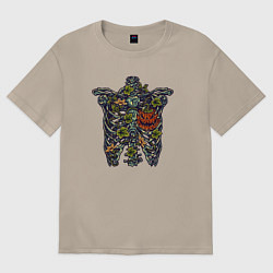 Женская футболка оверсайз Halloween skeletor