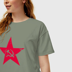 Футболка оверсайз женская Звезда - СССР, цвет: авокадо — фото 2