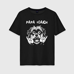 Футболка оверсайз женская Papa Roach rock dog, цвет: черный