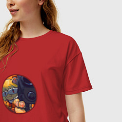 Футболка оверсайз женская Necoarc gun, цвет: красный — фото 2