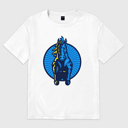 Женская футболка оверсайз Синий скакун