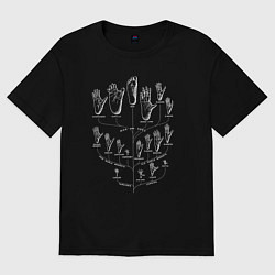 Женская футболка оверсайз Man and Apes