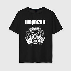 Футболка оверсайз женская Limp Bizkit rock dog, цвет: черный