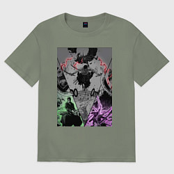 Футболка оверсайз женская Ван-Пис Зоро Ророноа пират, цвет: авокадо