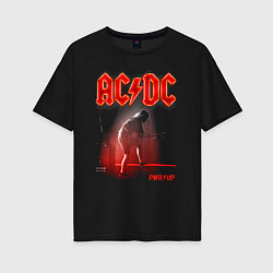 Футболка оверсайз женская AC DC Power up - Angus Young, цвет: черный