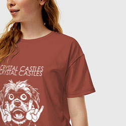 Футболка оверсайз женская Crystal Castles rock dog, цвет: кирпичный — фото 2