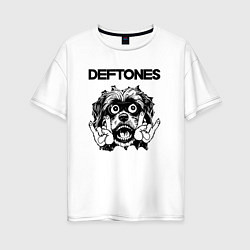 Футболка оверсайз женская Deftones - rock dog, цвет: белый