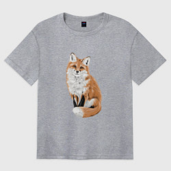 Женская футболка оверсайз Осенняя лисица