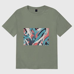 Женская футболка оверсайз Граффити в пастельных тонах абстракция