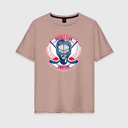 Футболка оверсайз женская Hockey club amateur, цвет: пыльно-розовый