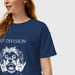 Футболка оверсайз женская Joy Division rock dog, цвет: тёмно-синий — фото 2