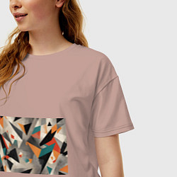 Футболка оверсайз женская Отголоски конструктивизма, цвет: пыльно-розовый — фото 2