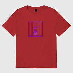 Футболка оверсайз женская Шляпа и чулки, цвет: красный