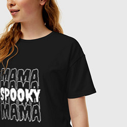 Футболка оверсайз женская Spooky mom, цвет: черный — фото 2