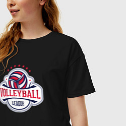 Футболка оверсайз женская Лига волейбола, цвет: черный — фото 2