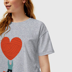 Футболка оверсайз женская Большая любовь, цвет: меланж — фото 2