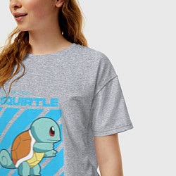 Футболка оверсайз женская Покемоны Сквиртл Squirtle, цвет: меланж — фото 2