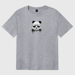 Женская футболка оверсайз Бэнкси крутая панда в очках