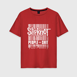 Футболка оверсайз женская Slipknot - people shit, цвет: красный