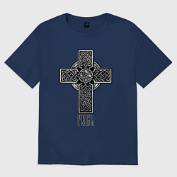 Футболка оверсайз женская Русь славянская, цвет: тёмно-синий