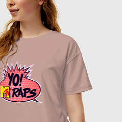Футболка оверсайз женская Yo raps, цвет: пыльно-розовый — фото 2