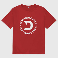 Женская футболка оверсайз Символ Deadlock и круглая надпись best game ever