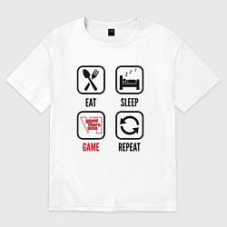 Футболка оверсайз женская Eat - sleep - GTA6 - repeat, цвет: белый