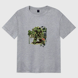 Женская футболка оверсайз Каратель в силовой броне