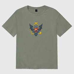 Футболка оверсайз женская Россия герб символика, цвет: авокадо