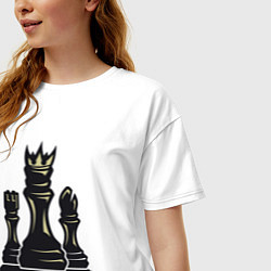Футболка оверсайз женская Chess master, цвет: белый — фото 2