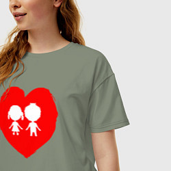 Футболка оверсайз женская Алое сердце, цвет: авокадо — фото 2