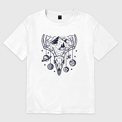 Футболка оверсайз женская Space deer, цвет: белый