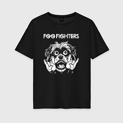 Женская футболка оверсайз Foo Fighters rock dog