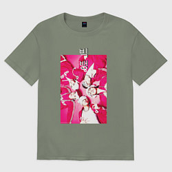 Женская футболка оверсайз Big bang в ярких красных костюмах