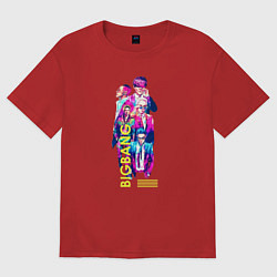 Женская футболка оверсайз Big bang в неоновом стиле