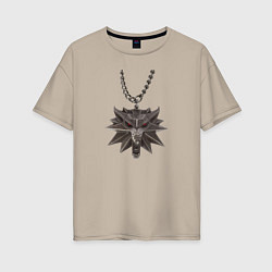 Женская футболка оверсайз Ведьмак медальон